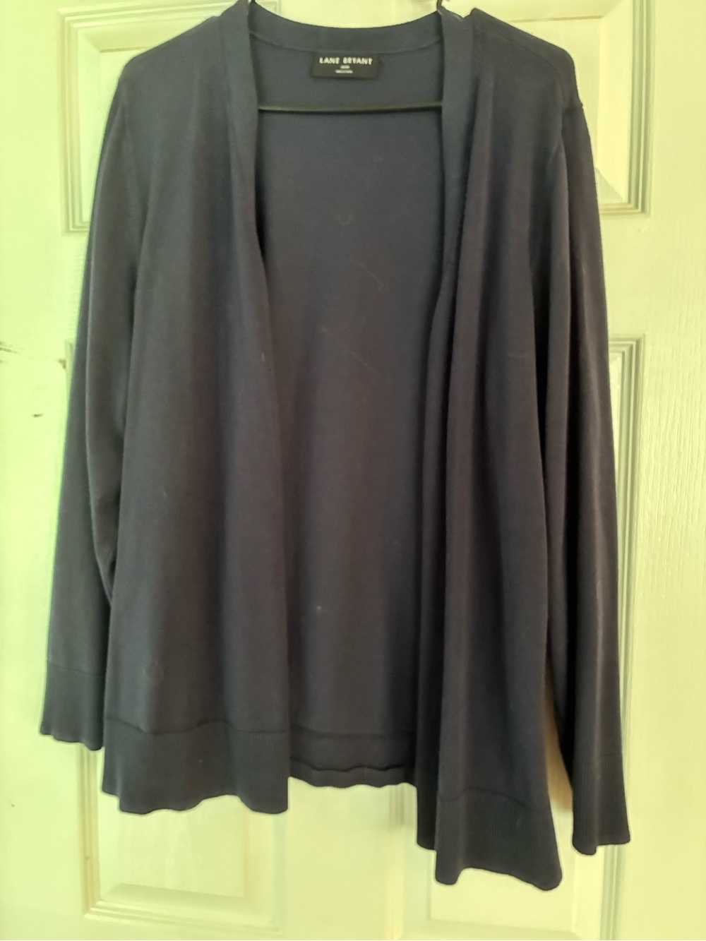 Lane Bryant Open Front Cardigan Size 18/20 Navy Blue Lightweight Sweater